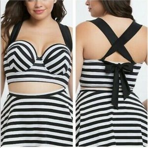 Striped Bow Vixen Push Up Swim Top